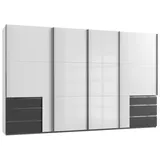 MID.YOU Schwebetürenschrank Level 36D ca. 350 cm Graphitfarben/Weiß