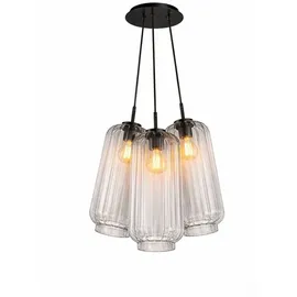 s.luce Velo Cluster 3-flg. 18 cm Rund/Glas Schwarz