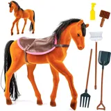 Pferd/Spielzeugpferd + Zubehör Verschiedene Modelle & Größen wählbar großes Pferd - 30 cm hoch passend für Barbie Puppen - Steffi Love - LOL Surprise ..