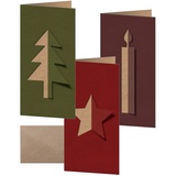 Sigel Weihnachtskarten-Set "Cut-out style", DIN lang, Kraftpapier, 3 Motive, 10 Stück DS082