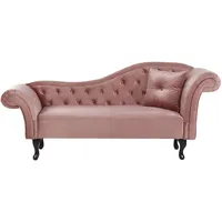 Beliani Chaiselongue Samtstoff rechtsseitig rosa Lattes