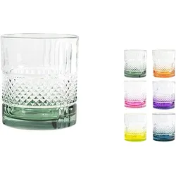 RCR Satz von 6 Gläsern Brillante Glas in verschiedenen Farben 34cl