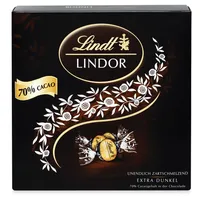 Lindt LINDOR Präsent Box Extra Dunkel 70% Kakao, Schokoladengeschenk, ca. 15 Kugeln, 186