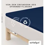 schlafgut Pure Topper Baumwolle 140 x 200 - 160 x 220 cm blue deep