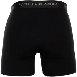 Scotch & Soda Boxershorts Solid Cotton Stretch 3er Pack Schwarz / Mehrfarbig L