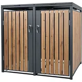 ML-Design Mülltonnenbox 2er 132 x 80 x 116,3 cm anthrazit-eichenoptik