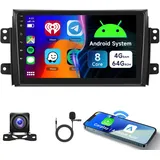 8 Core 4G+64G Android 13 Autoradio 2 Din für Suzuki SX4 2006-2013 FIAT Sedici 2005-2014 mit Wireless Carplay Android Auto GPS Navi WiFi 9 Zoll Autoradio Mirror Link Bluetooth FM/RDS/DAB Rückfahrkamera