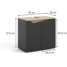 Vicco Waschbeckenunterschrank Marelle Anthrazit 60 x 57.5 cm mit 2 Türen