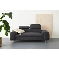 2-Sitzer COTTA "Chef" Sofas Gr. B/H/T: 196cm x 72cm x 105cm, Kunstleder SOFTLUX, mit Kopfteilverstellung, schwarz 2-Sitzer mit eleganter Steppung, Bodenfreiheit 12,5 cm