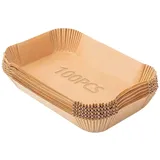 BLLMTEAR Backpapier für Heißluftfritteuse, ölfest & wasserfest, 100 Stück, Doppelkammer (04)