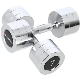 HMS Kurzhantel Verchromte Stahl-Kurzhanteln 2er Set 7 kg silber