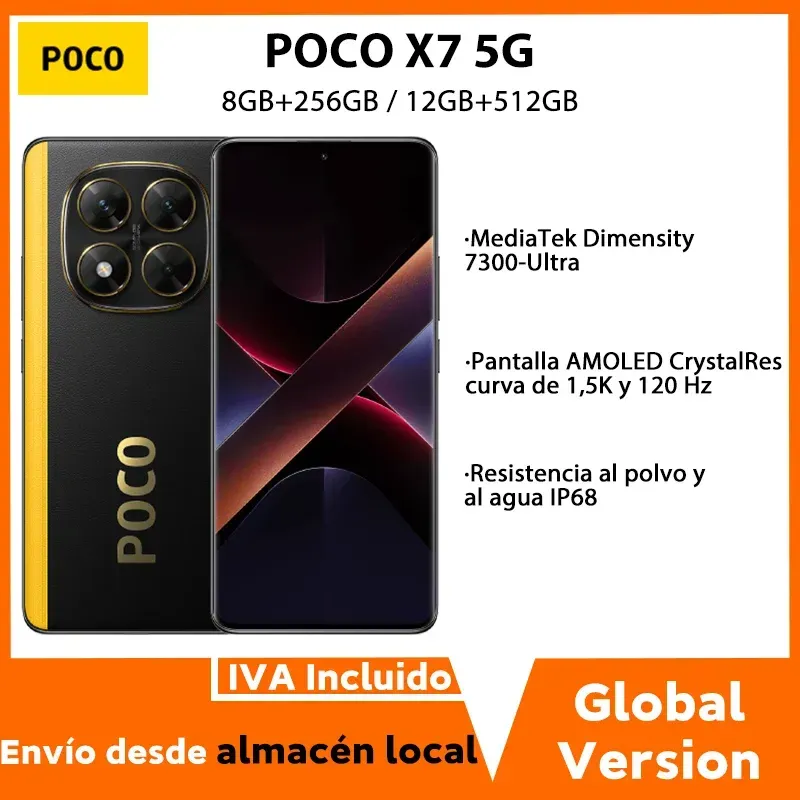 Global Version POCO X7 5G Smartphone Handy MediaTek Dimensity 7300-Ultra IP68 5110mAh Akku 50MP 1.5K 120Hz Display Xiaomi Handy