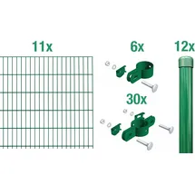 GAH Alberts Alberts 684181 Einstab-Gittermatten-Set | Garden Typ 8/6/4 | verschiedene Längen und Höhen | Zaunlänge: 22 m,