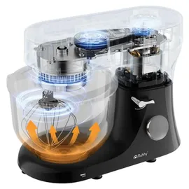 ruhhy 25726 Küchenmaschine 6,2 l, 2000 W, mit Heizfunktion, schwarz