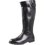 ANUFER Herren Unter dem Knie Stiefel Mikrofaser-Leder Reißverschluss Cowboy Reitstiefel Schwarz SN0707153 EU39 - 39 EU