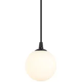 QAZQA Iconic Perle Hängelampe Schwarz mit Weißem Glas