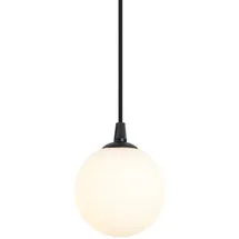 QAZQA Iconic Perle Hängelampe Schwarz mit Weißem Glas