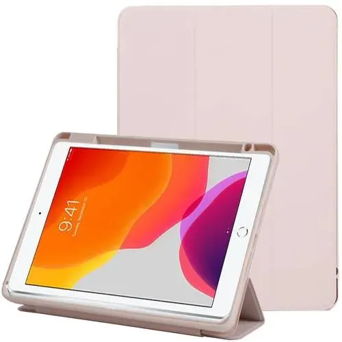 Für Apple iPad 10.2 2019 / 2020 / 2021 teilbares 3folt Wake UP Smart Cover Pink Tablet Tasche Hülle