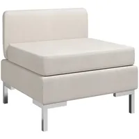 vidaXL Sofa Mittelsofa Modular mit Auflage Stoff Cremeweiß