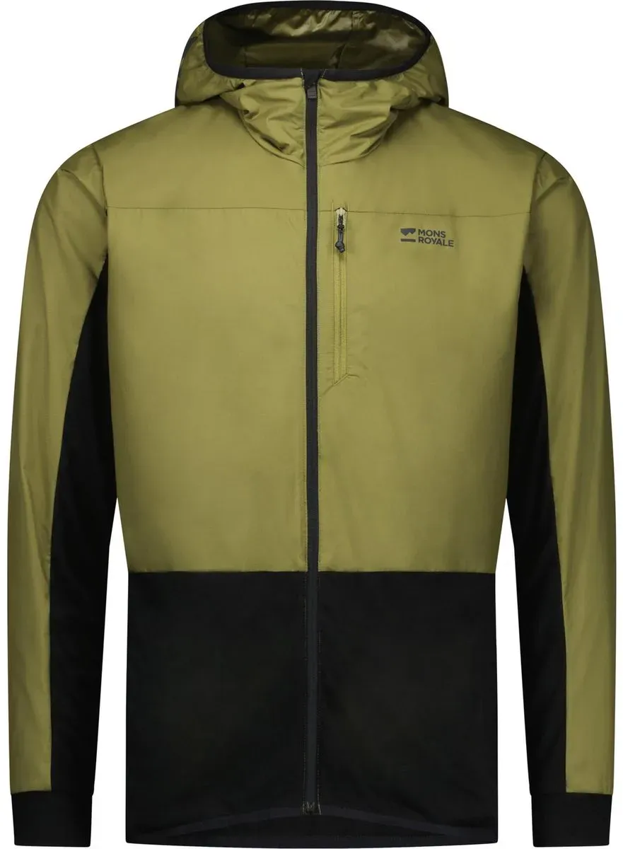 Mons Royale Mens Diversion Merino Wind Jacket fern / black (888) XL