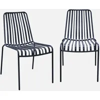 Sweeek 2er-Set stapelbare Gartenstühle aus Stahl, - Sweeek