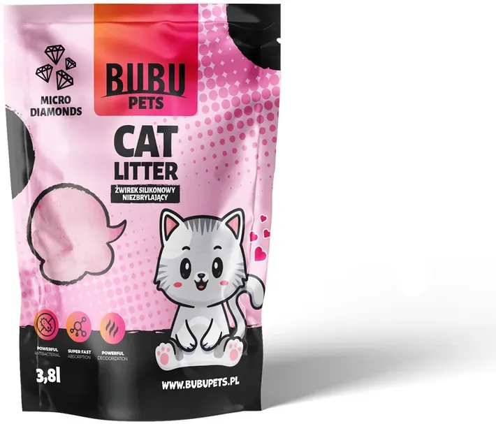 BUBU Pets Silikon-Zwischenlage Micro Pink Streu 3.8l