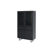Furnhouse Vitrine 110 x 45 x 190 cm Schwarz