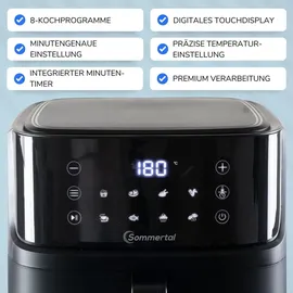 sommertal Heißluftfritteuse HF760 7,6L schwarz