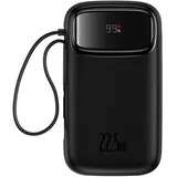 Baseus Qpow2 Dual-Kabel Digitalanzeige Schnelllade-Powerbank 20000 mAh 22,5 W Cluster Schwarz