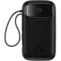 Baseus Qpow2 Dual-Kabel Digitalanzeige Schnelllade-Powerbank 20000 mAh 22,5 W Cluster Schwarz