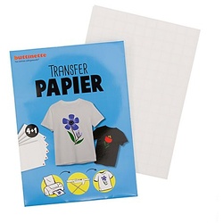 buttinette Transferpapier, weiß, für helle und dunkle Textilien, DIN A4, 5 Blatt