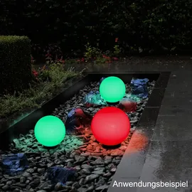 H4L Kugellampen RGB Kugelleuchten 2er Set Ø 25/30cm Außenleuchten Garten Lampen LED - Weiß