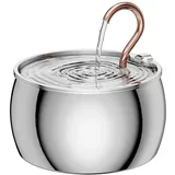 Recaqi Katzenbrunnen Edelstahl, 2,5L/84oz Gänsehals Trinkbrunnen für Katze, Wasserbrunnen für Katzen mit 1 Filter und 1 Schwamm, ultra leise Automatisch Katzentrinkbrunnen für Hunde, 2 Wasserflussmodi