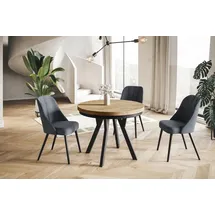 alpi möbel EVO Ø 90 cm bis 190 cm naturbelassen/schwarz