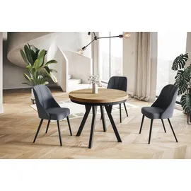 alpi möbel EVO Ø 90 cm bis 190 cm naturbelassen/schwarz