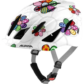 Alpina PICO - Leichter, Optimal Klimatisierter & Bruchfester Fahrradhelm Mit Fliegennetz Für Kinder, pearlwhite-flower gloss,