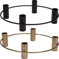 Kerzenhalter CIRCLE für 4 Stabkerzen - Adventskranz Alternative Scandi Design Schwarz od. Bronze