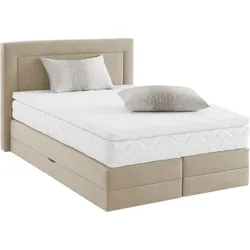 Boxspringbett, beige, B:155cm L:210cm, WESTFALIA SCHLAFKOMFORT, Komplettbetten, Boxspringbett, wahlweise mit Bettkasten und Topper