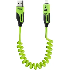 ideoon mobile 4in1 Spiralladekabel 65W grün
