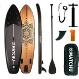 Stand up paddle Holz Mandala - aufblasbares Surfbrett 320x81x15 cm 320 CM