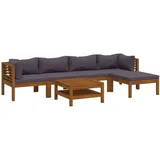 vidaXL 6-tlg. Garten-Lounge-Set mit Auflage Massivholz Akazie