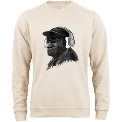 Cotton Prime® Sweatshirt Affe Monkey mit DJ-Kopfhörer