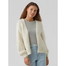 Vero Moda Strickjacke VERO MODA "VMMAYBE LS OPEN CARDIGAN GA REP", Damen, Gr. S, birch, Strick, Obermaterial: 100% Polyester, unifarben, loose fit hüftbedeckend, ohne Ausschnitt, Rippbündchen, Strickjacken Strickjacke