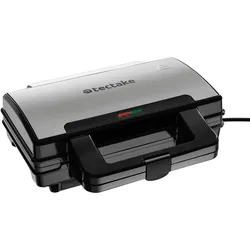 TECTAKE Sandwichmaker SK1000W, antihaftbeschichtet, hitzebeständig - silber