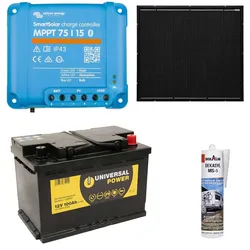 a-TroniX Solaranlage Wohnmobil 100W mit 100 Ah Batterie und MPPT Laderegler