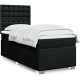 vidaXL Boxspringbett mit Matratze Schwarz 140x200 cm Stoff
