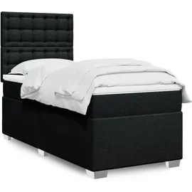 vidaXL Boxspringbett mit Matratze Schwarz 140x200 cm Stoff
