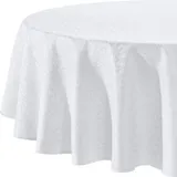 Erwin Müller Tischwäsche, Tischdecke Uni, Serie Hamm weiß Größe oval: 160x280 cm - mit hochwertigem Kuvertsaum und Fleckschutz ausgerüstet