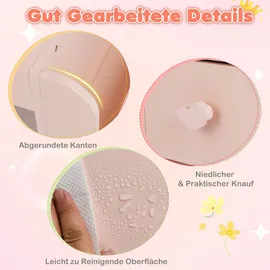 Costway 2 in 1 Schminktisch mit Led & Buntem Spiegel Rosa