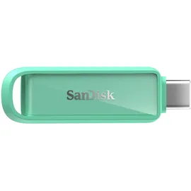 SanDisk Phone Drive mit USB Type-C 256 GB (Flash-Laufwerk für Smartphones, Tablets und Computer, 150 MB/s Lesen, Schlüsselring-Öse zur Mitnahme, 1 Jahr RescuePRO Deluxe-Software) - Seafoam Green